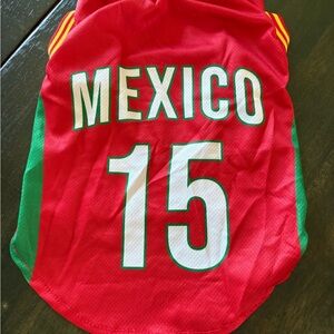 Red Mexico 15 Dog Jersey size small